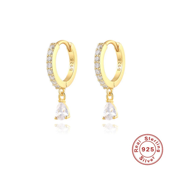 Luxurious High End S925 Sterling Silver Colorful Drop Shaped Women's Earrings With Electroplating