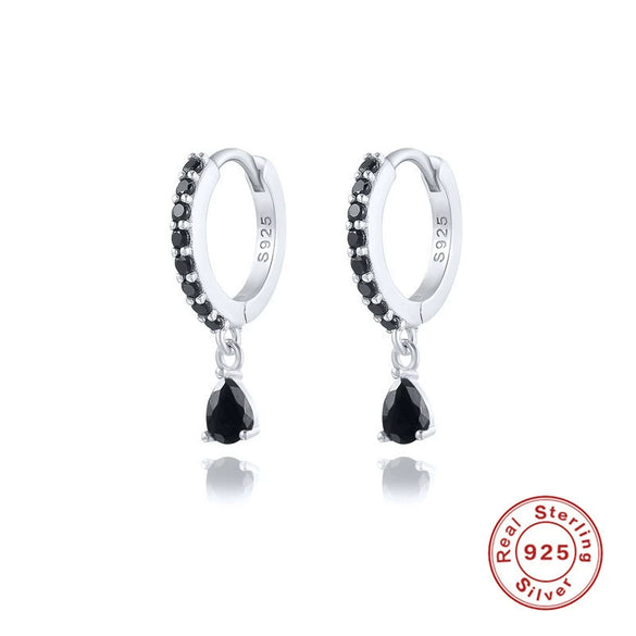 Luxurious High End S925 Sterling Silver Colorful Drop Shaped Women's Earrings With Electroplating