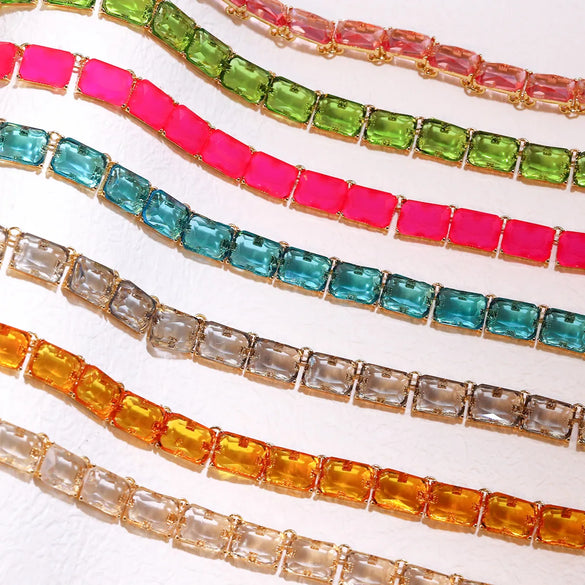 Luxurious Simple Style Shiny Geometric Alloy Inlay Resin Women's Necklace