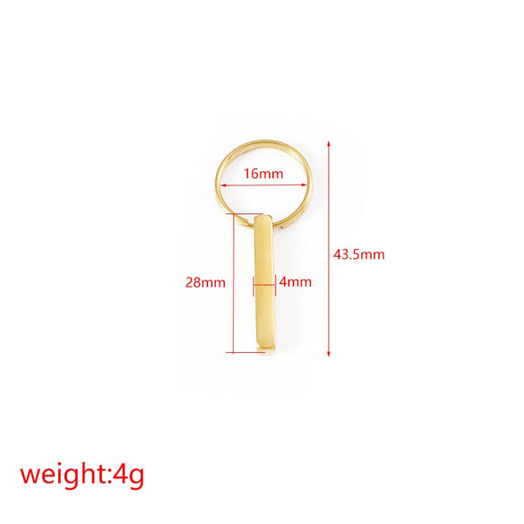 Luxurious Customization Laser Engraving Solid Color 304 Stainless Steel Unisex Keychain