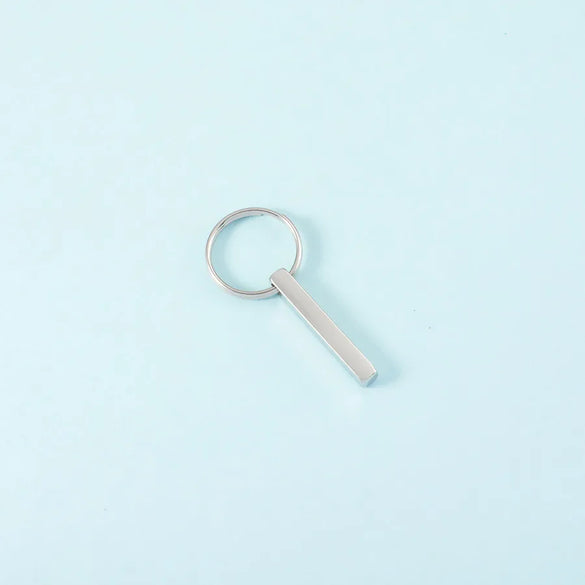 Luxurious Customization Laser Engraving Solid Color 304 Stainless Steel Unisex Keychain