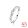 Luxurious Wind Drill Engagement Wedding Bridal Silver Ring With Geometric Design And Electroplating