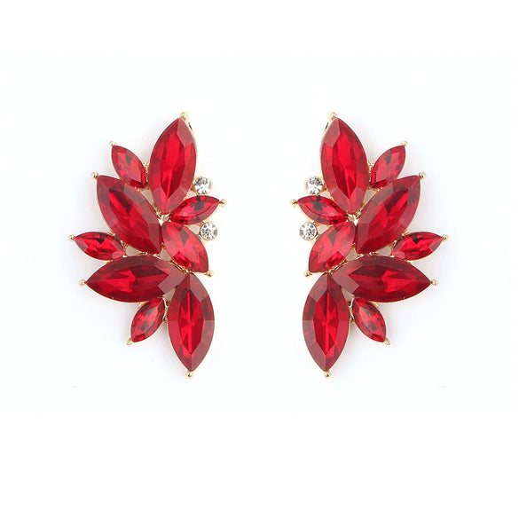 Luxury Alloy Drop Shape Dangle Earrings With Ab Crystal Inlay For Women Bridal Gem Style Earrings