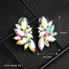 Luxury Alloy Drop Shape Dangle Earrings With Ab Crystal Inlay For Women Bridal Gem Style Earrings
