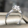 Luxury Alloy Flower Ring For Women With Bright Zircon Electroplated Floral Banquet Engagement Jewelry