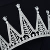 Luxury Alloy Rhinestone Crown Headdress For Women Bridal Wedding Birthday Party Goddess Tiara Hair Accessory