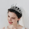 Luxury Alloy Rhinestone Crown Headdress For Women Bridal Wedding Birthday Party Goddess Tiara Hair Accessory