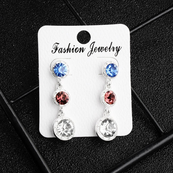 Luxury Bridal Jewelry Retro Marquise Rhinestone Alloy Drop Shape Earrings Set With Gemstones For Women