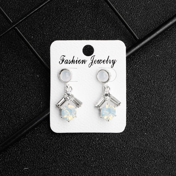 Luxury Bridal Jewelry Retro Marquise Rhinestone Alloy Drop Shape Earrings Set With Gemstones For Women