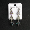 Luxury Bridal Jewelry Retro Marquise Rhinestone Alloy Drop Shape Earrings Set With Gemstones For Women