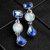 Luxury Bridal Jewelry Retro Marquise Rhinestone Alloy Drop Shape Earrings Set With Gemstones For Women