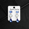 Luxury Bridal Jewelry Retro Marquise Rhinestone Alloy Drop Shape Earrings Set With Gemstones For Women