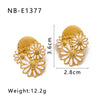 Luxury Chrysanthemum Daisy Earrings For Women Stainless Steel With 18K Furnace Vacuum Plating Geometric Style