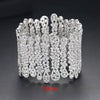 Luxury Copper Bracelet With Full Zircon Embellishment Geometric Design Electroplated Finish And Statement Jewelry Style