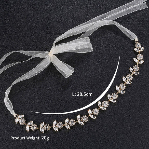 Luxury Crystal Rhinestone Sunflower Bridal Headband Elegant Wedding Hair Accessory For Women