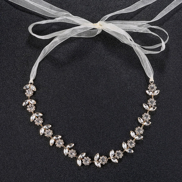 Luxury Crystal Rhinestone Sunflower Bridal Headband Elegant Wedding Hair Accessory For Women