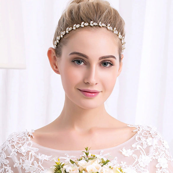 Luxury Crystal Rhinestone Sunflower Bridal Headband Elegant Wedding Hair Accessory For Women