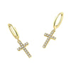 Luxury Diamond Design Cross Earrings Copper