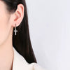 Luxury Diamond Design Cross Earrings Copper