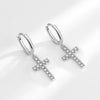 Luxury Diamond Design Cross Earrings Copper