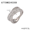 Luxury Diamondembedded Gold Titanium Steel Ring And Earrings Set For Female In Chic Style