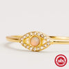 Luxury Eggshaped Horse Eye Diamondencrusted S925 Sterling Silver Engagement Ring With Set With Precious Stones Geometric Style