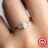 Luxury Eggshaped Horse Eye Diamondencrusted S925 Sterling Silver Engagement Ring With Set With Precious Stones Geometric Style