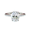 Luxury Electroplated Copper Oval Gemstone Ring With Diamond Encrusted Geometric Design Fashion Wedding Engagement Jewelry
