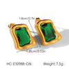 Luxury Electroplated Geometric Stainless Steel Earrings With Zircon Studs For Women