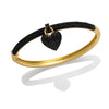 Luxury Elegant Heartshaped Copper Pendant Bracelet With Zircon Inlay