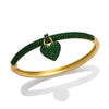 Luxury Elegant Heartshaped Copper Pendant Bracelet With Zircon Inlay