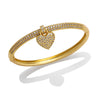 Luxury Elegant Heartshaped Copper Pendant Bracelet With Zircon Inlay
