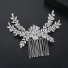 Luxury Floral Zircon Bridal Side Hair Comb With Copper Electroplated Finish And Microinlaid Detail