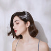 Luxury Floral Zircon Bridal Side Hair Comb With Copper Electroplated Finish And Microinlaid Detail