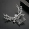 Luxury Floral Zircon Bridal Side Hair Comb With Copper Electroplated Finish And Microinlaid Detail