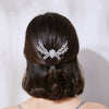 Luxury Floral Zircon Bridal Side Hair Comb With Copper Electroplated Finish And Microinlaid Detail