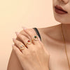 Luxury Geometric Line Opening Adjustable 316L Stainless Steel Gold Plated Handinlaid Zircon Fashion Ring