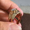 Luxury Geometric Metal Men's Ring With Micro Inlay Electroplated Fashion Jewelry