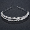 Luxury Handmade Crystal Rhinestone Double Layer Wedding Headband Simple Bridal Hair Accessory For Women