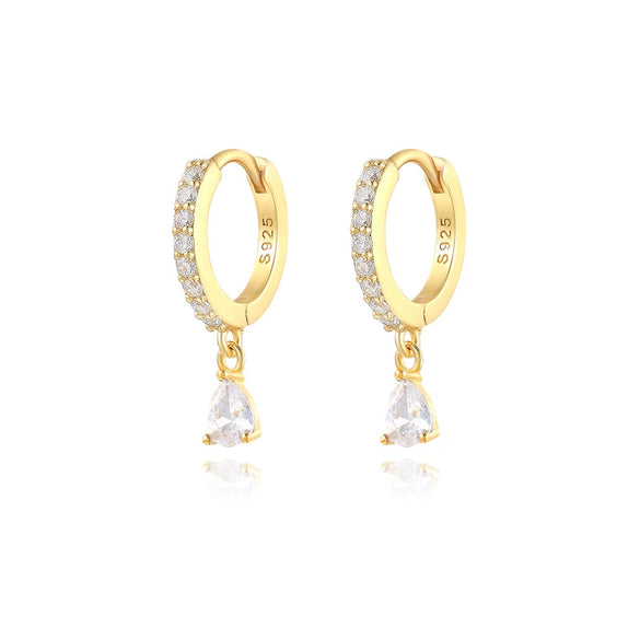 Luxury High Grade Hot Selling Women's Colorful Water Drop Earrings In Geometric Pattern Copper Material With Zircon Inlaid