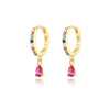 Luxury High Grade Hot Selling Women's Colorful Water Drop Earrings In Geometric Pattern Copper Material With Zircon Inlaid