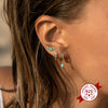Luxury High Grade Hot Selling Women's Colorful Water Drop Earrings In Geometric Pattern Copper Material With Zircon Inlaid