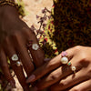 Luxury Highend Ins Style Adjustable Pearl Coil Simple Flower Open Ring
