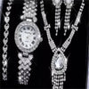 Luxury Ladies Quartz Bracelet Watch With Alloy Case And Stainless Steel Clasp Round Dial Fashion Style
