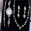 Luxury Ladies Quartz Bracelet Watch With Alloy Case And Stainless Steel Clasp Round Dial Fashion Style