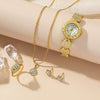 Luxury Ladies Quartz Bracelet Watch With Alloy Case And Stainless Steel Clasp Round Dial Fashion Style