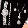 Luxury Ladies Quartz Bracelet Watch With Alloy Case And Stainless Steel Clasp Round Dial Fashion Style