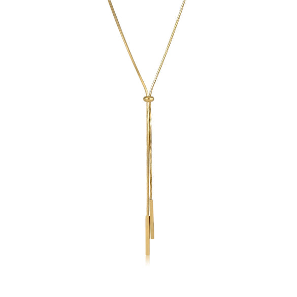 Luxury Long Drawable Snake Bone Chain Necklace Stainless Steel Electroplated Women's Jewelry