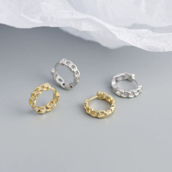 Luxury Metal S925 Sterling Silver Geometric Style Electroplated Casual Earrings
