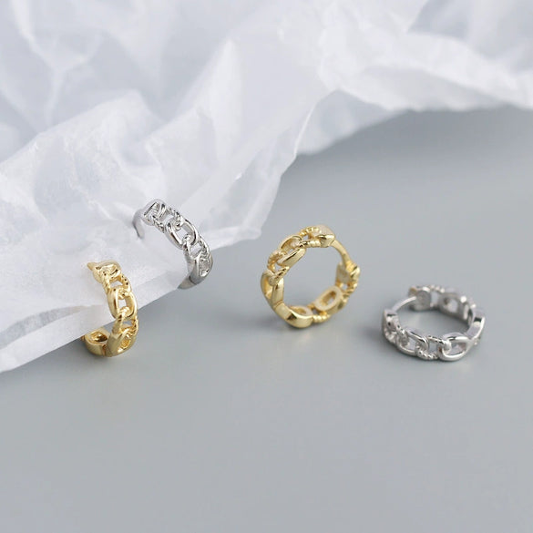 Luxury Metal S925 Sterling Silver Geometric Style Electroplated Casual Earrings